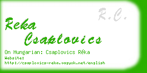 reka csaplovics business card
